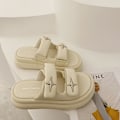 Miniatyrbillede 3 af 5: Læder Platformsandaler Og Sandaler beige 40