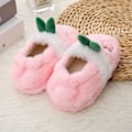 Miniatyrbilde 3 av 3: Gutter og jenter varme plysj dyreslippers barn vinter innendørs husholdningssko pink pineapple 5-6 toddler