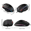 Miniatyrbilde 1 av 2: C-13 Kablet Gaming Mus 13 Programmerbare Knapper Justerbar 10000dpi Rgb Lysbelte 128kb Ombordminne Innebygd Motvektmekanisme