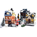 Miniatyrbild 3 av 5: 10 st julscen by belysning hus set jul belysning prydnad