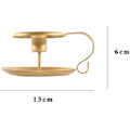 Miniatyrbillede 2 af 4: 2 stk. Retro Lysestageholder, Guld Jern Kegle Lysestage Håndlavet