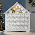 Miniatyrbillede 1 af 5: 24 Dages Hvid Træ LED Julekalender Opbevarings Skuffe
