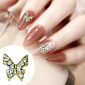 Miniatyrbilde 3 av 5: 10 stk neglekunst-rhinestones ornament 3D bue edderkopp hodeskalle falsk krystall på metall charms kreativ DIY H