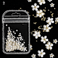 Miniatyrbillede 1 af 5: 200 stk 3D Akryl Krystal Blomst Perle Neglekunst Dekoration Sød Blandet Manicure 16