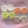 Miniatyrbillede 4 af 5: Blomsterformet månekageform, udsøgt blomstrende badebomber, kageværktøj til køkkenet