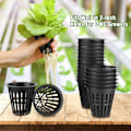 Miniatyrbillede 3 af 5: 60 stk. 2 tommer netkopper med slidset mesh bred læbe filter plante netpot spand kurv til hydroponics