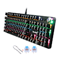 Miniatyrbilde 1 av 5: 104-tasters spill tastatur RGB belyst bakgrunnsbelyst kablet programmerbar for PC-spillere