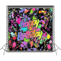 Miniatyrbilde 3 av 4: 150x100cm Lofaris Neon Graffiti Maling Sprut Bursdag Bakgrunn For Fotografering Glød I Mørket Retro Hip Pop Tema Bakgrunn