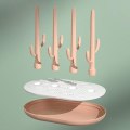 Miniatyrbilde 4 av 5: (Rosa) Tørkerack for babyflasker Kaktusdesign Avrenningsstativ for flasker og tilbehør, N