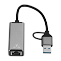 Pikkukuva 1 / 5: Type-C-Ethernet-sovitin USB A RJ45 -verkko kannettaville tietokoneille, tableteille ja matkapuhelimille
