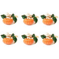 Miniatyrbilde 1 av 5: 6 stk Halloween Thanksgiving Gresskar Serviettring Modell Rom Sett Bord Serviett Knapp Høst Tema Na