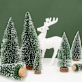 Miniatyrbilde 5 av 5: Miniatyr juletre, mini juletre, mini juletre, mini kunstig juletre, grønt bordplate juletre, mini kunstig juletre