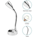 Miniatyrbillede 2 af 5: Conblom 12v LED-lys Spot Læselampe, 3w Indvendig Billampe Til Camper Van Caravan Rvs Autocamper Båd Touch-Dæmpbar, 3200k (2pak, Varm Hvid Li
