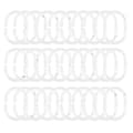 30-pack duschdraperiringar gardin C-ringar krok hängare bad draperiloopklämma glid (genomskinlig)