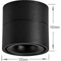 Miniatyrbillede 4 af 5: 10w LED-loftspot, justerbar lampehusvinkel, 10x10x10cm (sort-6000k)