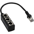 Pikkukuva 1 / 2: Verkkokortti 1-3 port Ethernet-sovitinkaapel, verkkokaapelihaaroitin, Ethernet-yksi-kolmeen jatkokaapeli