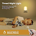 Miniatyrbillede 5 af 5: Xceedez LED-nattelys med fjernbetjening, baby-nattelys med timer, varmt lys og hvidt lys, 3 justerbar lysstyrke, Wayfinding Child Night