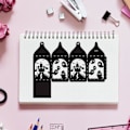 Miniatyrbilde 2 av 5: Ghost Gaveeske Boks Stansing Dør Håndlaget Stencil Mold Embossing Mønster