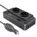 Pikkukuva 2 / 5: 200w auton invertteri, jännitteenmuunnin 12v - 220v älykkäällä ajannäytöllä lcd, 2 pistorasiaa ja 4 usb c-yvan