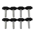 8 stk. sorte reservedeler M8 x 30 mm hann gjengede riflet grep stjerneknapp