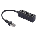 Miniatyrbillede 2 af 5: 1 til 3 stikkontakt LAN Ethernet netværk RJ45 stik splitter extender