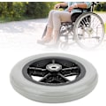 Miniatyrbillede 3 af 5: Rullestols forhjul, 7 tommer forhjul handicappede Anti-slip gummihjul hjuludskiftning Rullestol, rulle, rollator (2 stk. - grå)
