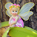 Miniatyrbillede 3 af 5: Fe-eventyrhave DIY-blomsterengel-ornament Miniature dekorativ harpiksstatue - 4 stk./sæt