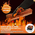 Miniatyrbillede 3 af 5: Grillhandsker, Grillhandsker Varmebestandige Ovn Handsker Op til 800°C med EN407 Certificering til