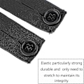 Miniatyrbillede 3 af 5: 5 stk. Justerbare elastiske taljeforlængere Elastiske bukseforlængere Kompatibel graviditet, jeans, bukser, nederdele (sort) 3x0,9 tommer
