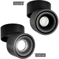 Miniatyrbillede 2 af 5: 10w LED-loftspot, justerbar lampehusvinkel, 10x10x10cm (sort-6000k)