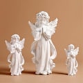 Miniatyrbillede 5 af 5: Harpiks Skytsengel Figur - Havefigur - Vinger - Sød Pige