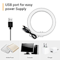 Pikkukuva 1 / 3: 10 tuuman min LED-rengasvalo, valokuvaus, täyttövalo, 3 valaistustilaa, himmennettävä, USB-käyttöinen, joustava pidike, valaisinteline, pallomainen sovitin, puhelinteline H