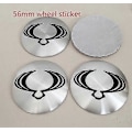 Miniatyrbillede 1 af 5: 4 stk. 56mm 60mm Ssangyong Bilhjul Center Cap Badge Støvbeskyttende Dæksler Emblem Sticker Bil Styling Tilbehør 56mm silver black