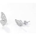 Miniatyrbillede 2 af 4: Sommerfuglevinge Øreringe (et par) 18k Forgyldt Simuleret Diamant Sølv Ørestikker, Tiny Sommerfugl Brusk Øreringe Kompatibel Kvinder