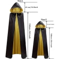 Miniatyrbillede 2 af 4: Unisex Vendbar Kappe med Hætte - Til Jul, Halloween, Vampyr Cosplay Kostumer
