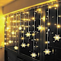 Miniatyrbilde 1 av 5: Newway Fairy Lights, Gardinlys, 3,5m 96 Leds Jule Snøfnugg Lys 8 Lysmoduser, Vindu