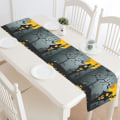 Miniatyrbild 1 av 3: Halloween Mörk Natt Bordslöpare Heminredning 35x180 Cm Halloween Pumpa Slott Träd Bordsduk Löpare