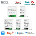 Miniatyrbilde 1 av 5: 10 stk Zigbee 3.0 Mini Smart Switch Yandex Alice Tuya Smart Home DIY Lysbryter 5pcs
