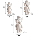 Miniatyrbillede 2 af 5: Harpiks Skytsengel Figur - Havefigur - Vinger - Sød Pige