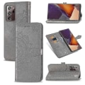 Miniatyrbillede 1 af 4: Telefonhus til Samsung Galaxy Note 20 Ultra Cover Læder Pengebog Cover Embosseret Mandala Magnetisk Flip Beskyttelse Stødsikker - Grå