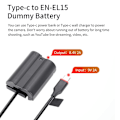 Miniatyrbillede 2 af 5: En-el15 Dummy-batteri med USB Type-c-strømadapter til Nikon Z7 Z7ii Z6 Z6ii