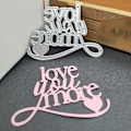 Miniatyrbillede 2 af 5: Elsker dig mor og hjerte metal skæredør stencil DIY scrapbooking prægning værktøj papir kort album skabelon form dekor
