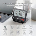 Miniatyrbillede 2 af 5: (Sort) Rejsevækkeur Mini Bærbar LCD Digitalt Ur Med Baggrundsbelyst Kalender 12/24H Temperatur M