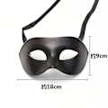 Miniatyrbillede 4 af 4: 2* Herremaske Sort Mat Klassisk Stil Venetiansk Maske, Maskerade, Burlesque Boldfest (sort One Size)