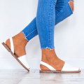 Miniatyrbillede 2 af 2: Dames Menorcan Peep Toe Flade Sandaler Sommer Strand Pumps Flade white eu 39