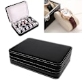 Miniatyrbild 2 av 5: 10 fack Watch Zipper Travel Box Läder Display För Väska Organizer Smycken Förvaring