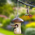 Miniatyrbild 5 av 5: Hummingbird House Mushroom Trä Hummingbird Hus För Utomhus För Häckning Trädgårdspresenter Hem Gar