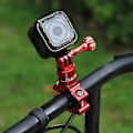 Miniatyrbillede 1 af 5: Puluz 360 graders drejning cykel aluminium styr adapter montering med skrue til Gopro Hero9 sort /8 sort / Max / Hero7, Dji Osmo Action, Xiaoyi og O