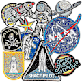 Miniatyrbilde 1 av 5: 10 stk broderiklutklistremerker, astronaut rommann broderiklistremerker, lapphullklistremerker