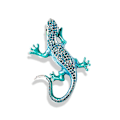 Miniatyrbild 1 av 4: Gecko-blå ödla diamant legering brosch